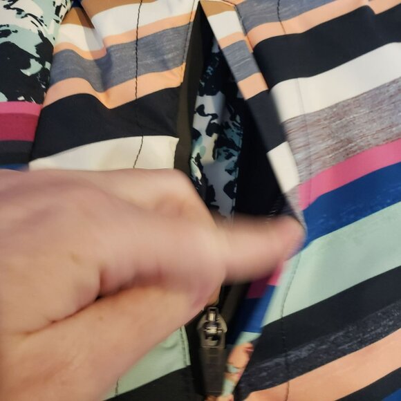 Free People Movement Bunny Slope Ski Jacket Colorful Stripe Floral Puffer Pink - Picture 11 of 16